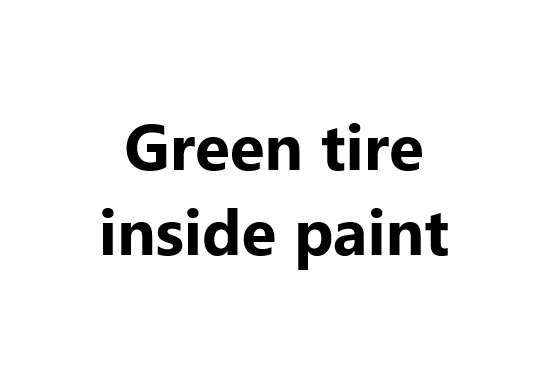 Green tire inside paint