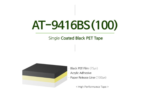 Single coated black PET tape